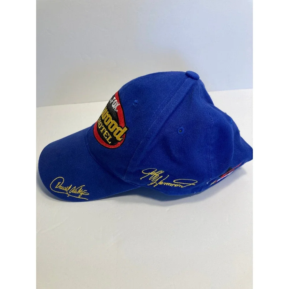 Hollywood Hotel Nascar Cap Hat Blue Cotton Twill Jeff Hammond & Daniel Waltrip‎